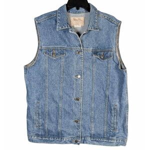 Vintage Delta Burke Blues cotton denim jean vest womens 1X 18